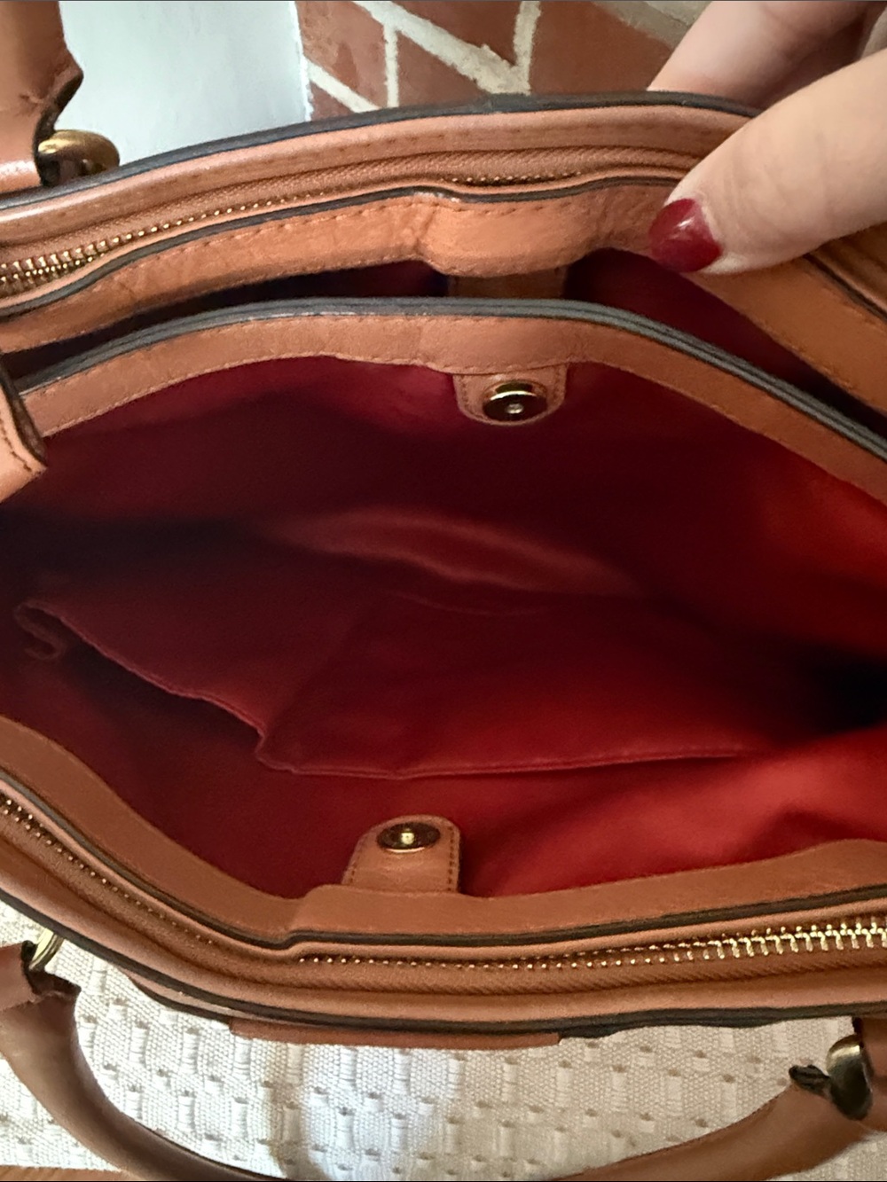 Coach Ashley Gathered Leather Satchel Brown Cognac - Picture 5 of 9